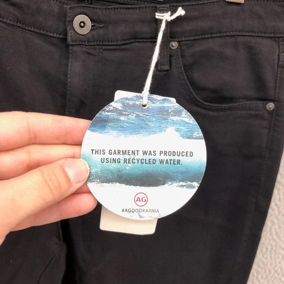 AG Adriano Goldschmied Legging Ankle Super Skinny Jeans Womens 32 14 Black New - Picture 8 of 16